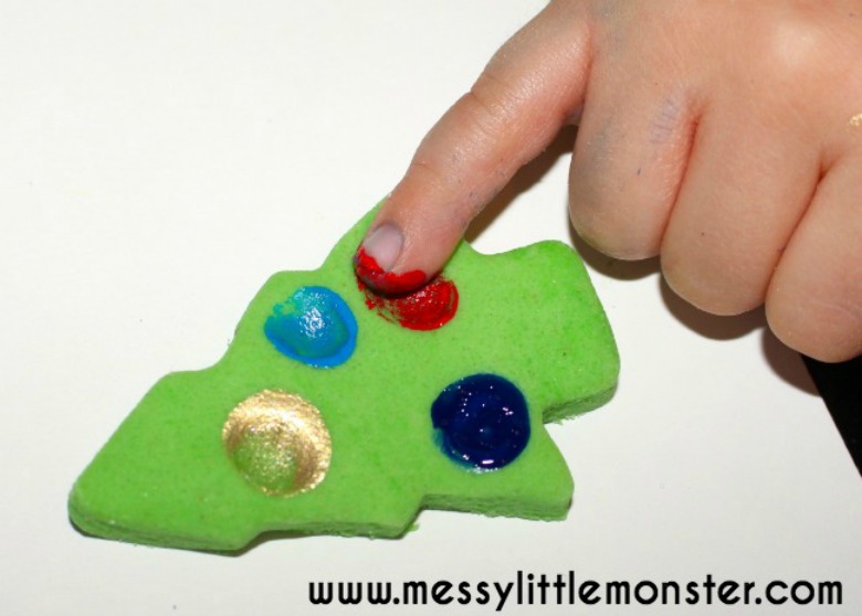 Fingerprint Christmas Tree Salt Dough Ornament Recipe Messy Little Monster