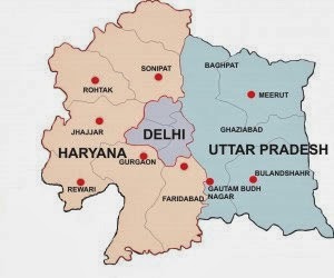 Delhi Map With Neighbouring States Districts In Ncr- National Capital Region-Map Call +91-9711033176 ~  Properties In India Call- +91-9711033176