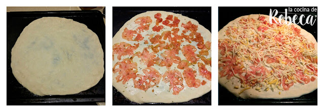 Receta de pizza de jamón, rúcula y parmesano 01
