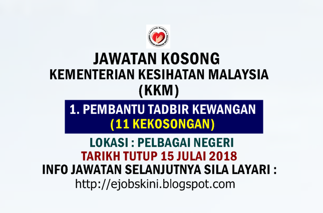 Jawatan Kosong Kementerian Kesihatan Malaysia Kkm 15 Julai 2018