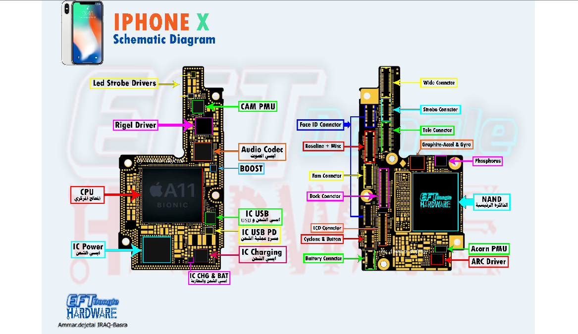 Iphone 11 схема платы с расположением элементов