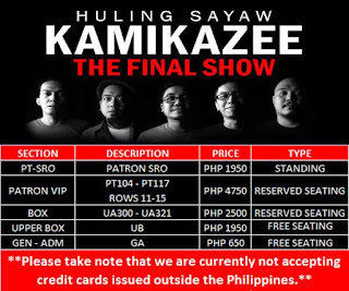 Kamikazee Huling Sayaw Concert Ticket Price