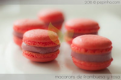Macarons rosa y frambuesa