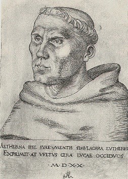 Luther with tonsure | Domínio público | Lucas Cranach, o Velho - Luther.de