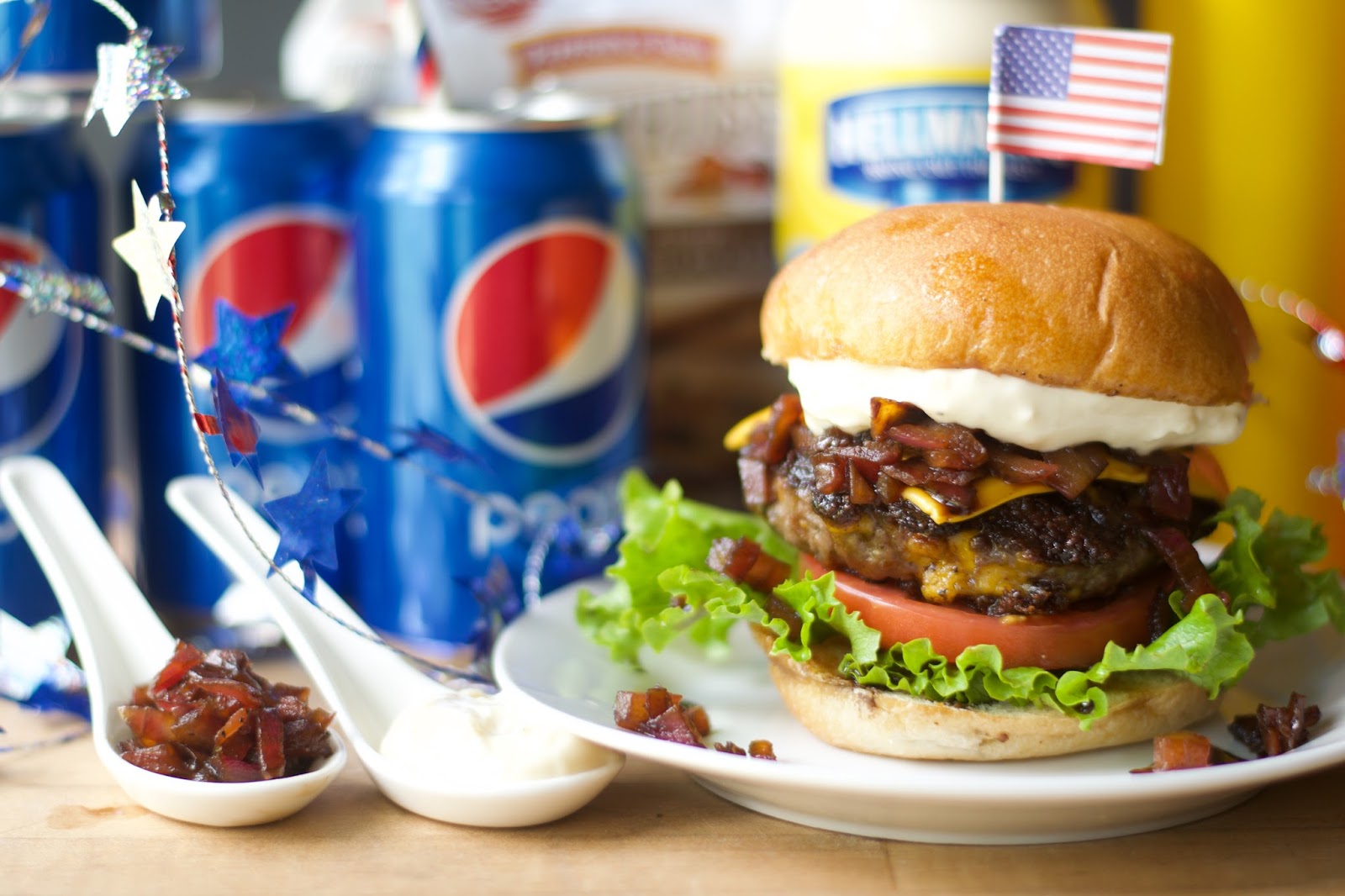 Bacon Cheddar Cheeseburger with Onion Jam and Garlic Aioli Recipe