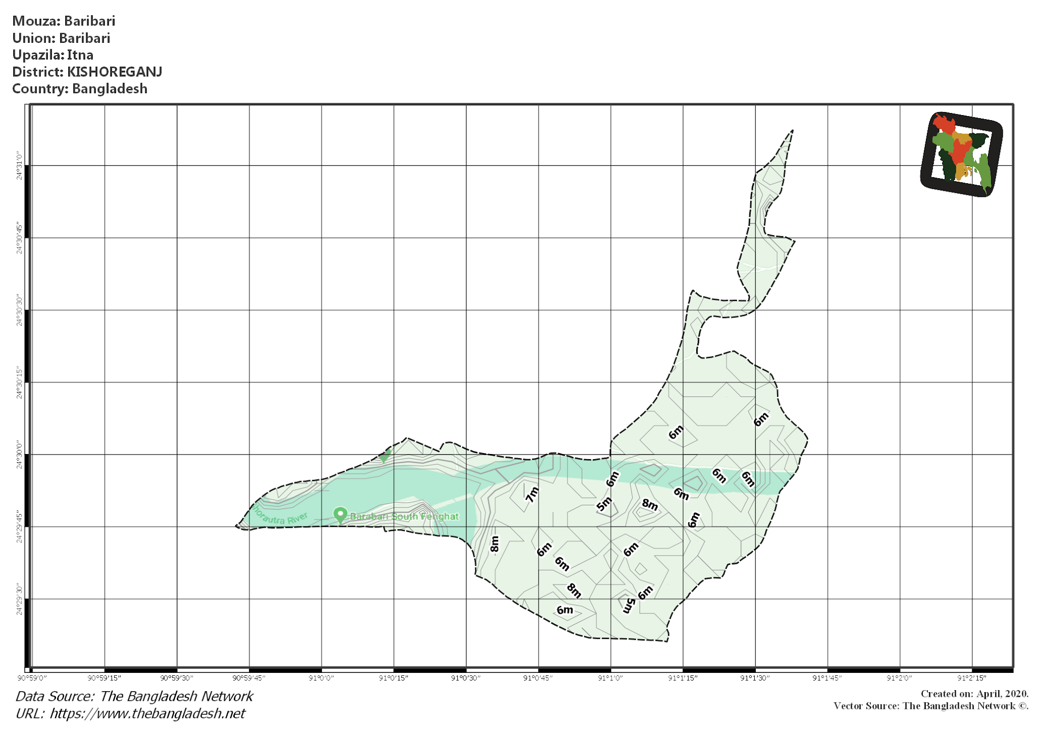 Map of Baribari Mouza of Itna Upazila, KISHOREGANJ Map of Baribari Mouza of Itna Upazila, KISHOREGANJ, Bangladesh.