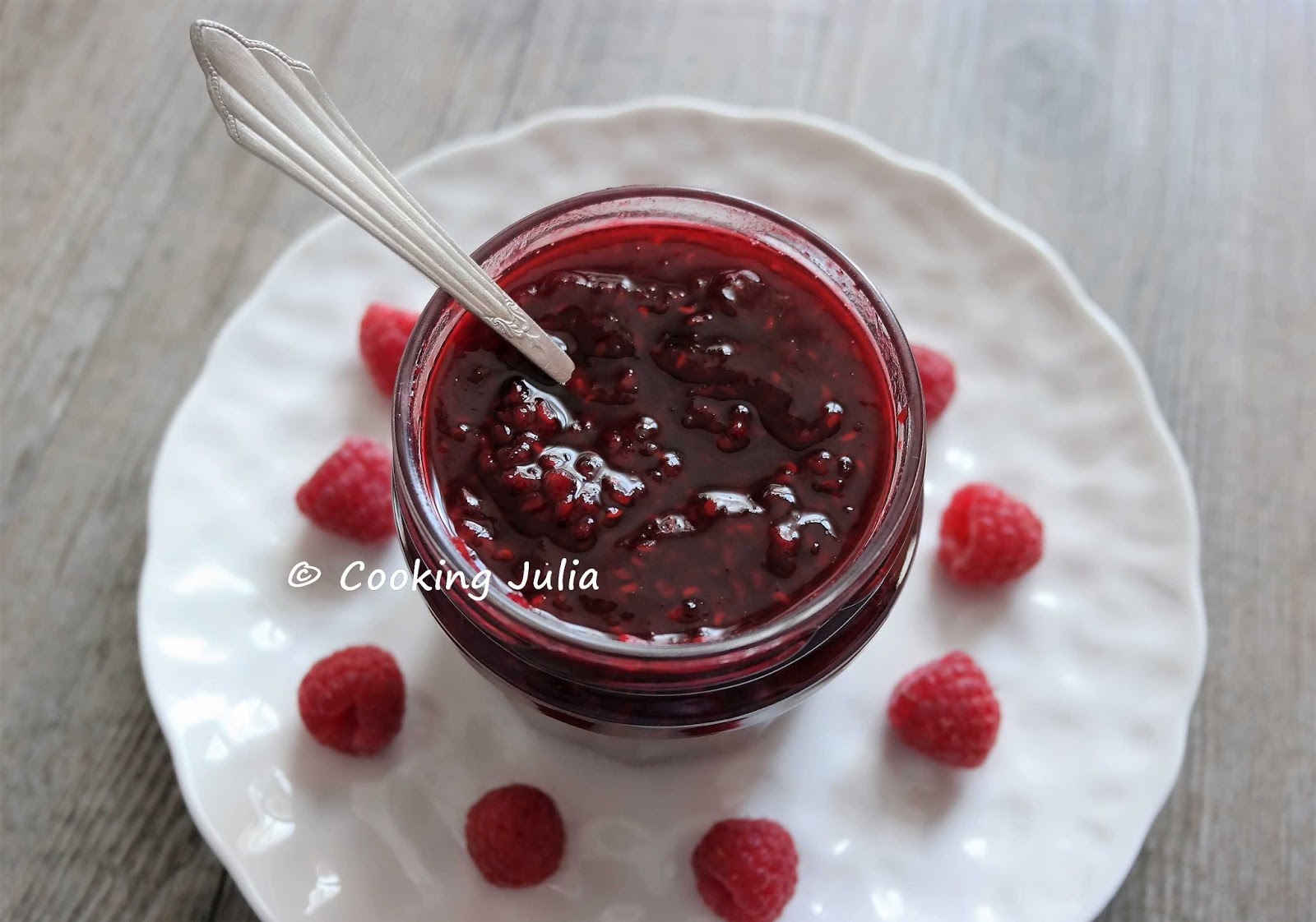 COOKING JULIA CONFITURE DE FRAMBOISES AU MICROONDES