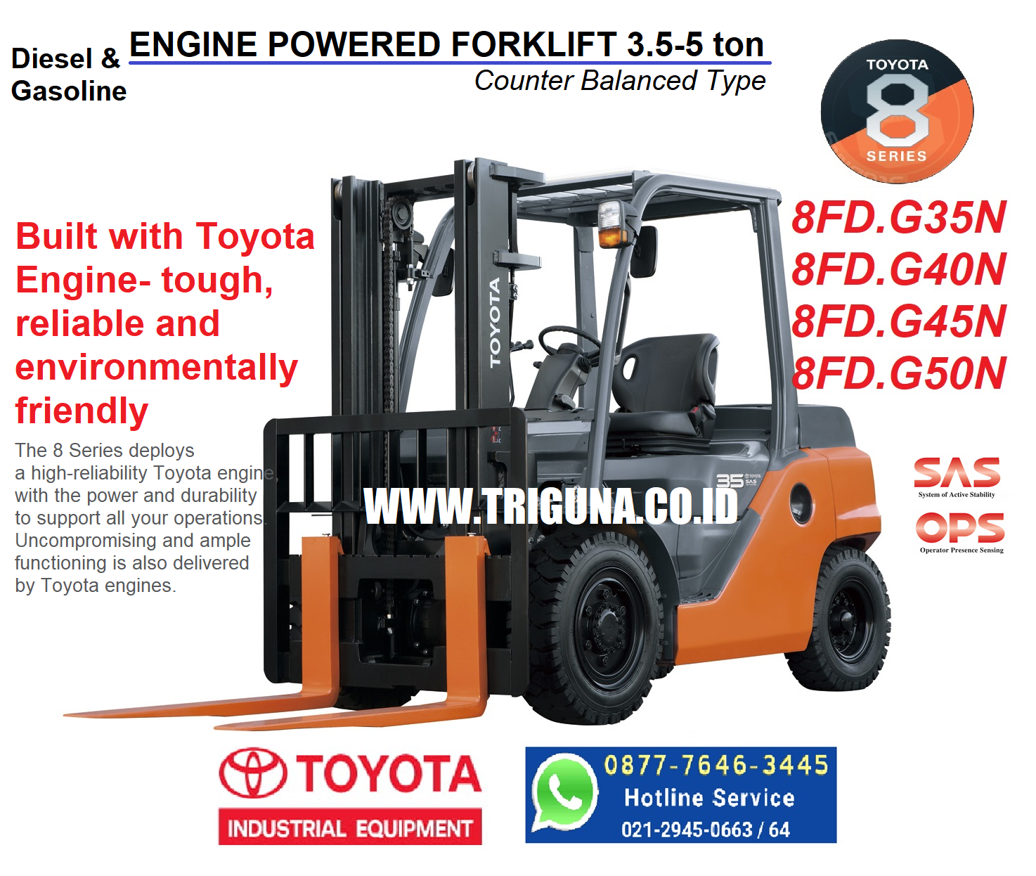 Jual Forklift 3 5 Ton Toyota 8fd35n 8fg35n Call 08777 6463 445 Feni Jual Beli Forklift Genset Alat Berat 0877 7646 3445