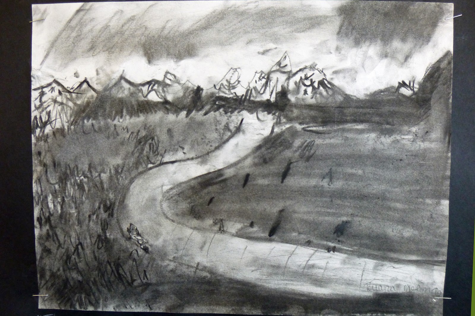 P. C. K. Art Room Charcoal Nature Paintings
