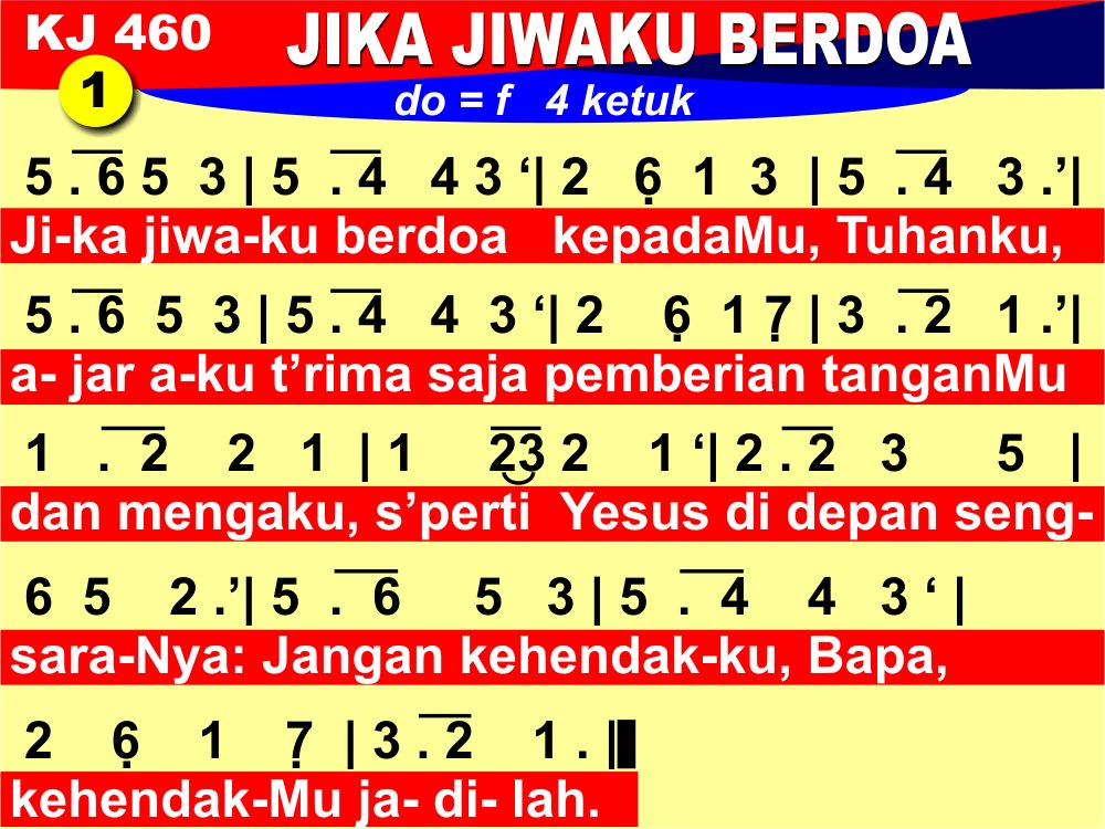 Lirik dan Not Kidung Jemaat 460 Jika Jiwaku Berdoa