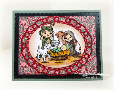 North Coast Creations Stamp: Jesus Is Born, Our Daily Bread Designs Paper Collection: Christmas 2017, Our Daily Bread Designs Custom Dies:Pierced Rectangles, Pierced Ovals, Ovals, Layered Lacey Ovals