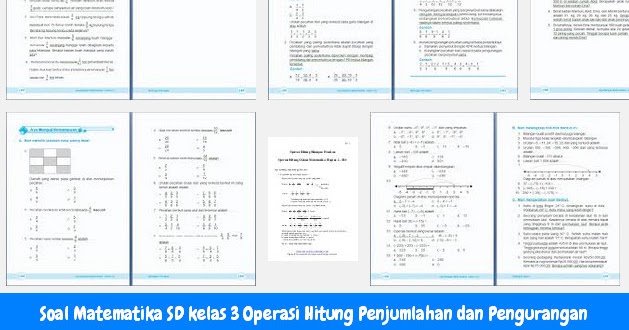 Soal Matematika SD kelas 3 Operasi Hitung Penjumlahan dan Pengurangan Operator Sekolah Soal Matematika SD kelas 3 Operasi Hitung Penjumlahan dan Pengurangan Operator Sekolah