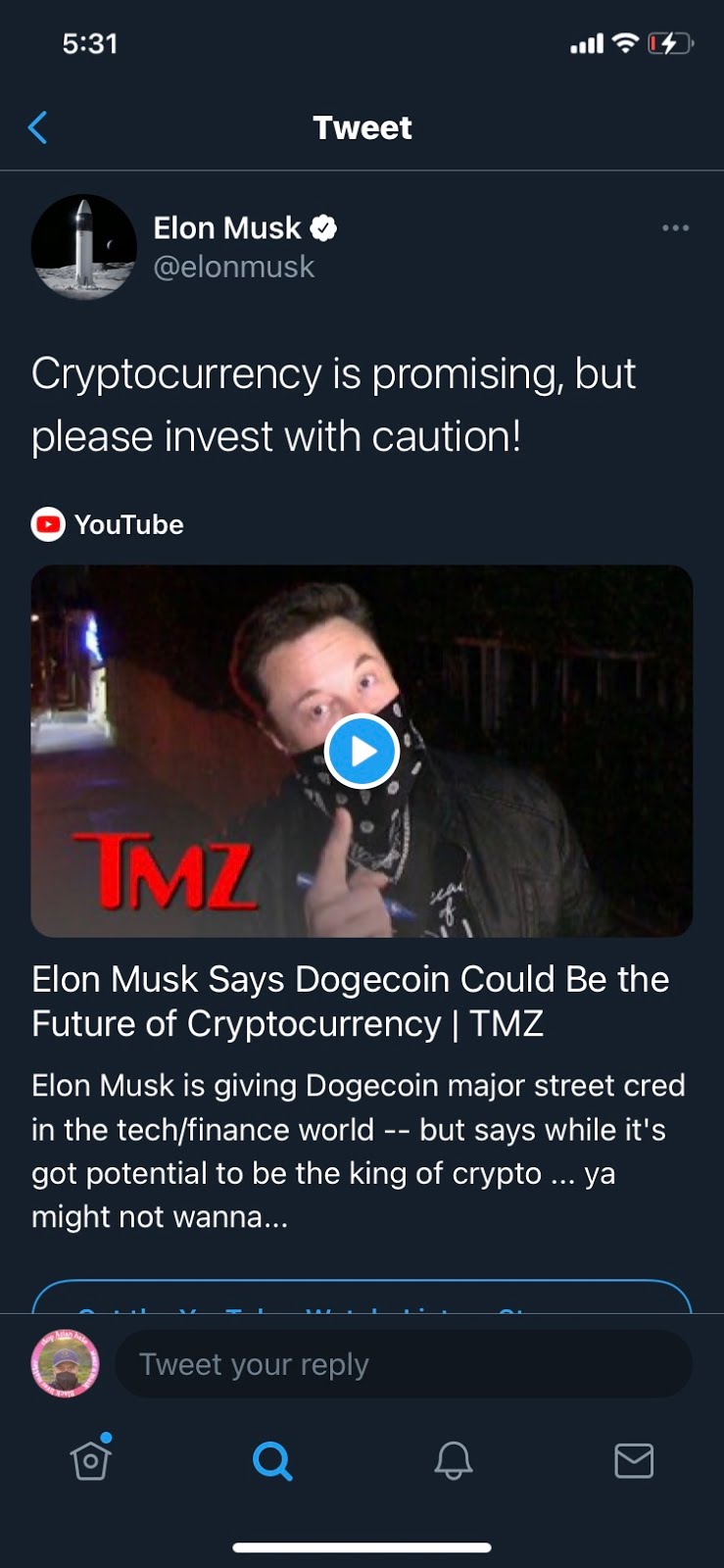 Elon Musk: Dogecoin could be the future of cryptocurrency.