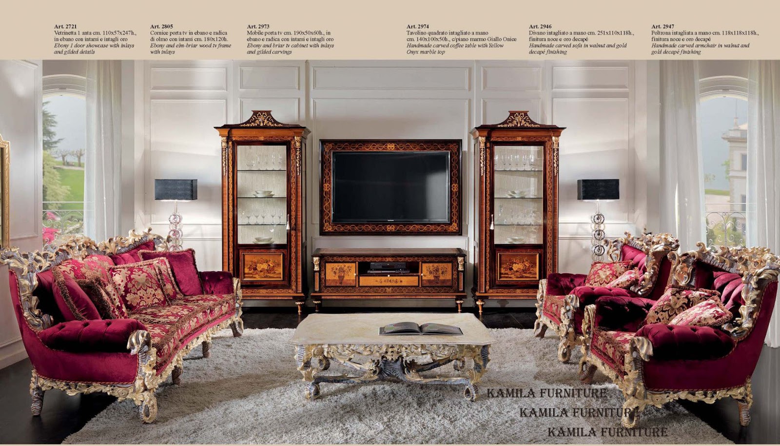 Kamila Furniture LUXURY CLASSIC ITALIAN FURNITURE LIVING ROOM