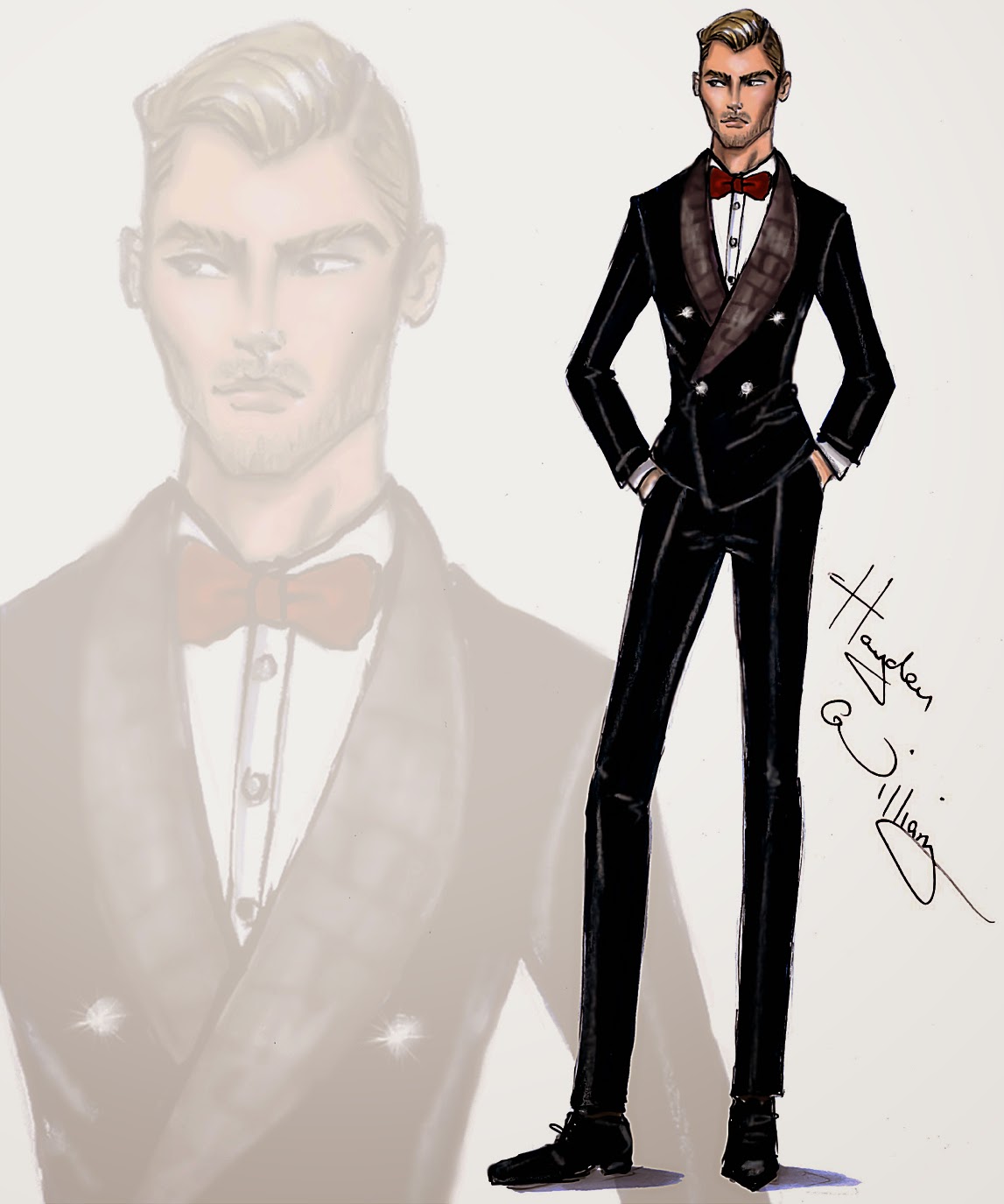 Hayden Williams Fashion Illustrations: 'Gentleman' by Hayden Williams