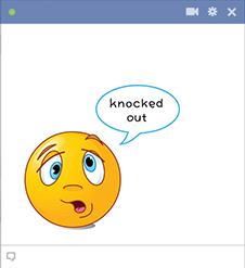 Knocked out Facebook smiley