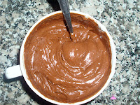 Chocolate y crema mezclados