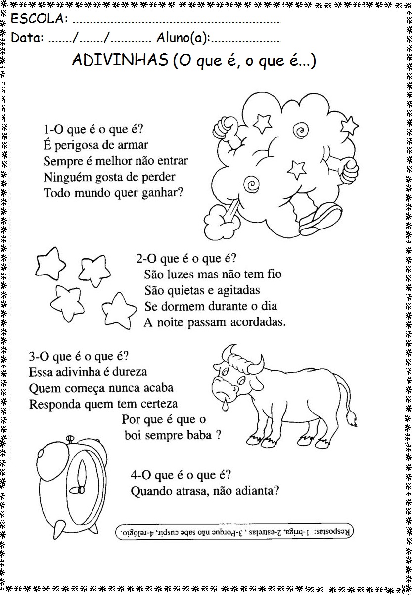 Blog Educacional (Profª. Jezaine): Folclore (Adivinhas)