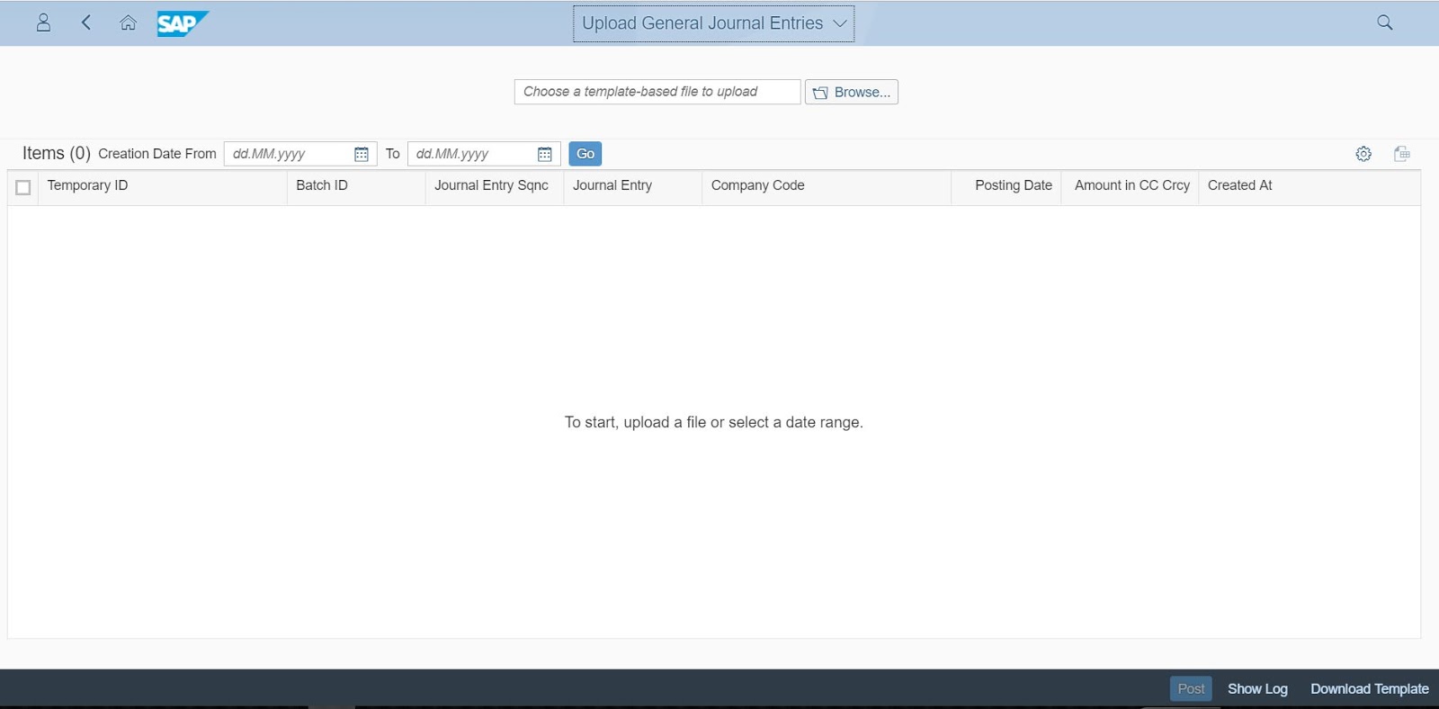 Shathees Loganathan Journal entry upload in S4Hana using Fiori app.