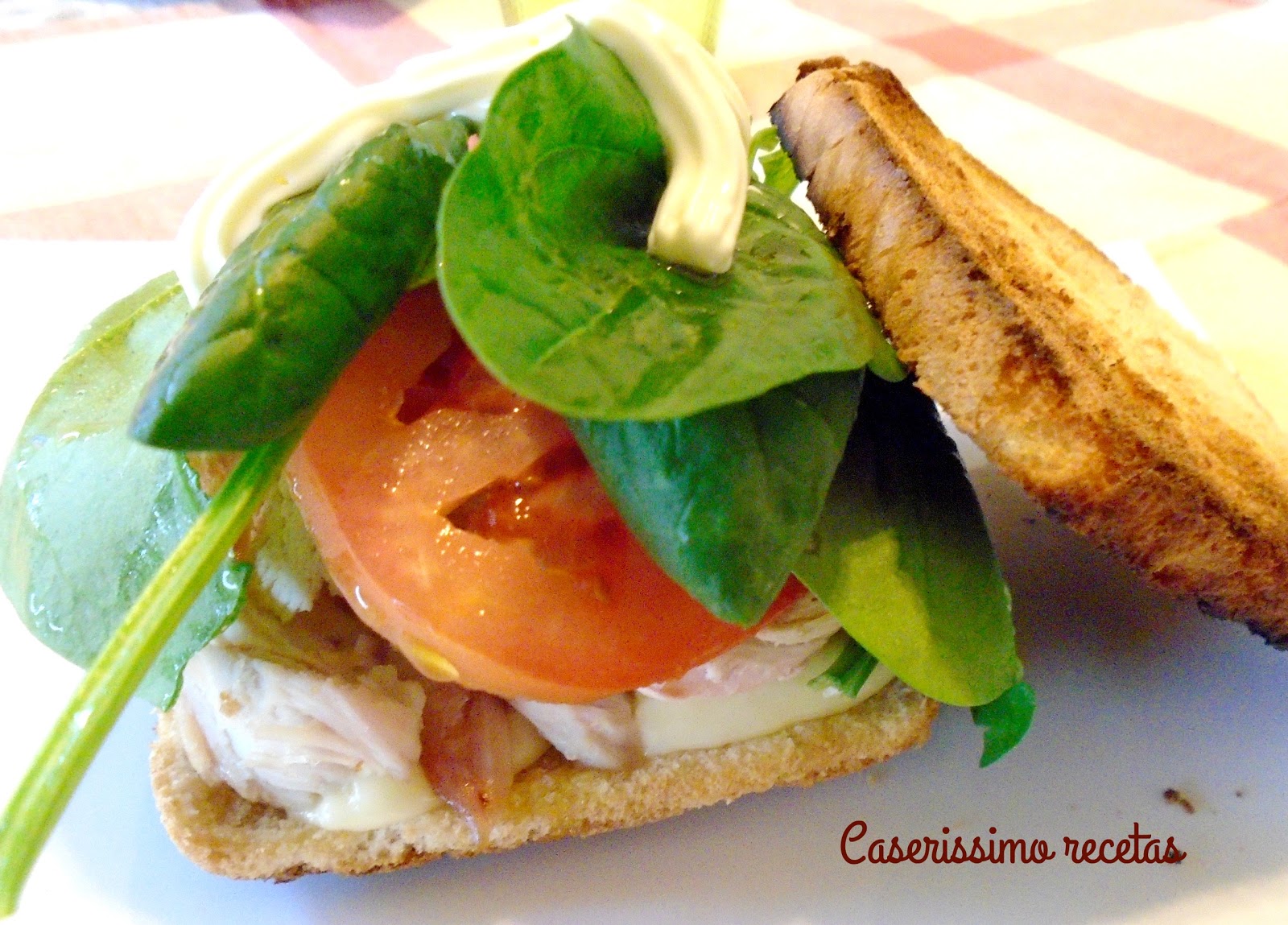 SÁNDWICH DE POLLO Y ESPINACA Caserissimo