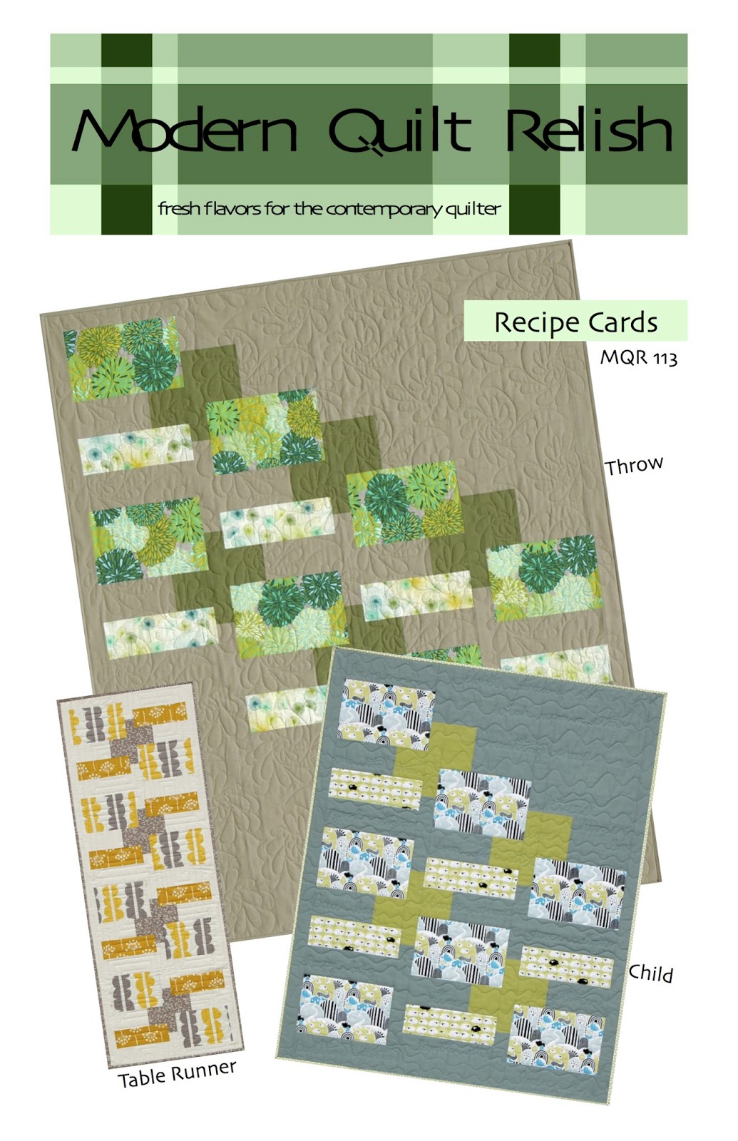Modern Quilt Relish Riff on Recipe Cards, a Baby Quilt from the stash!