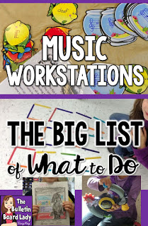 Tips and Tricks for using Workstations or Centers in Your Elementary Music Class -This is the BIG list of things you can do.  Composing, singing, writing, reading, dancing and more are all possible with good planning!