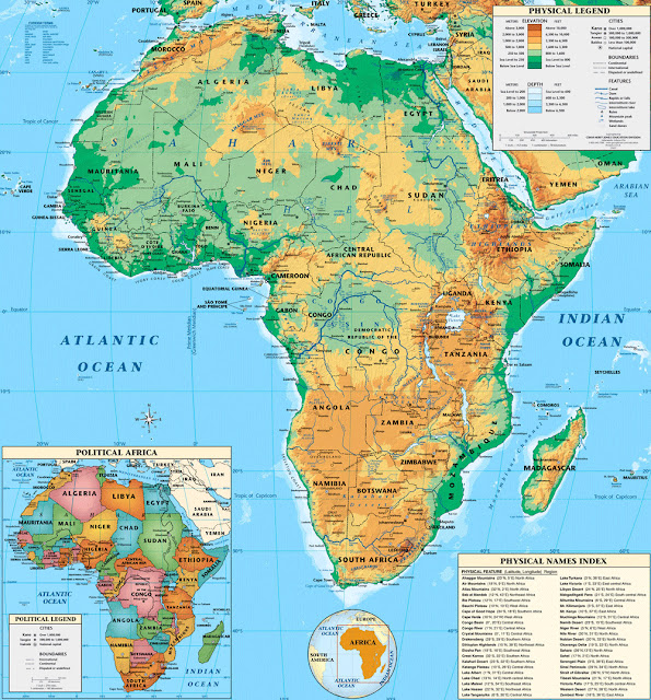 Afrika coğrafi haritası