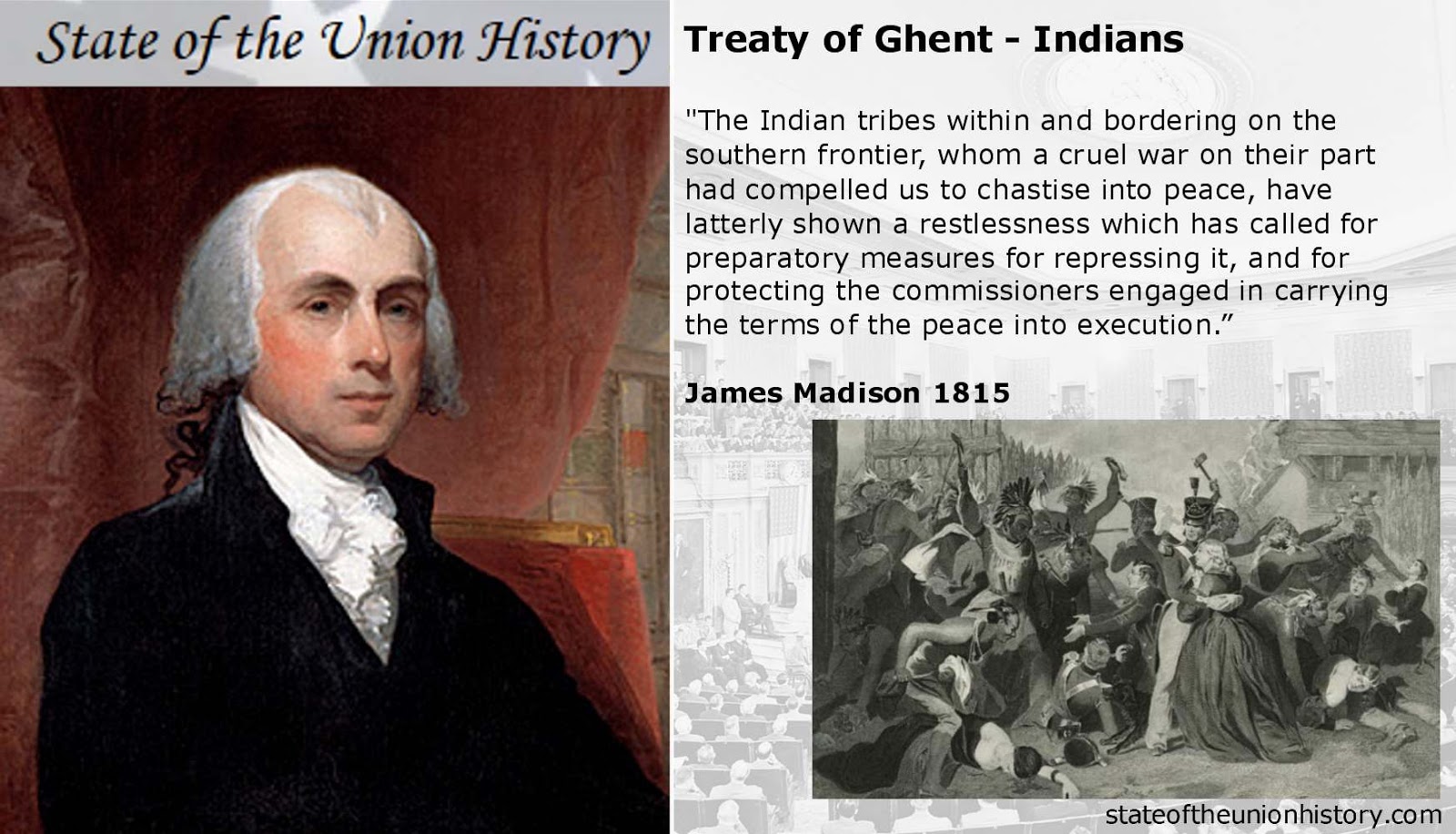 1815 James Madison - Treaty of Ghent relating to the Indians 