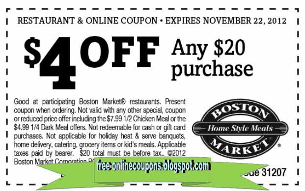Printable Coupons 2020 Boston Market Coupons Printable Coupons 2020 Boston Market Coupons