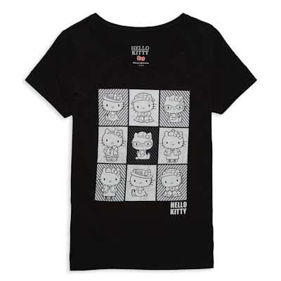 Hello Kitty Black and white squares grid old-fashioned style T-Shirt