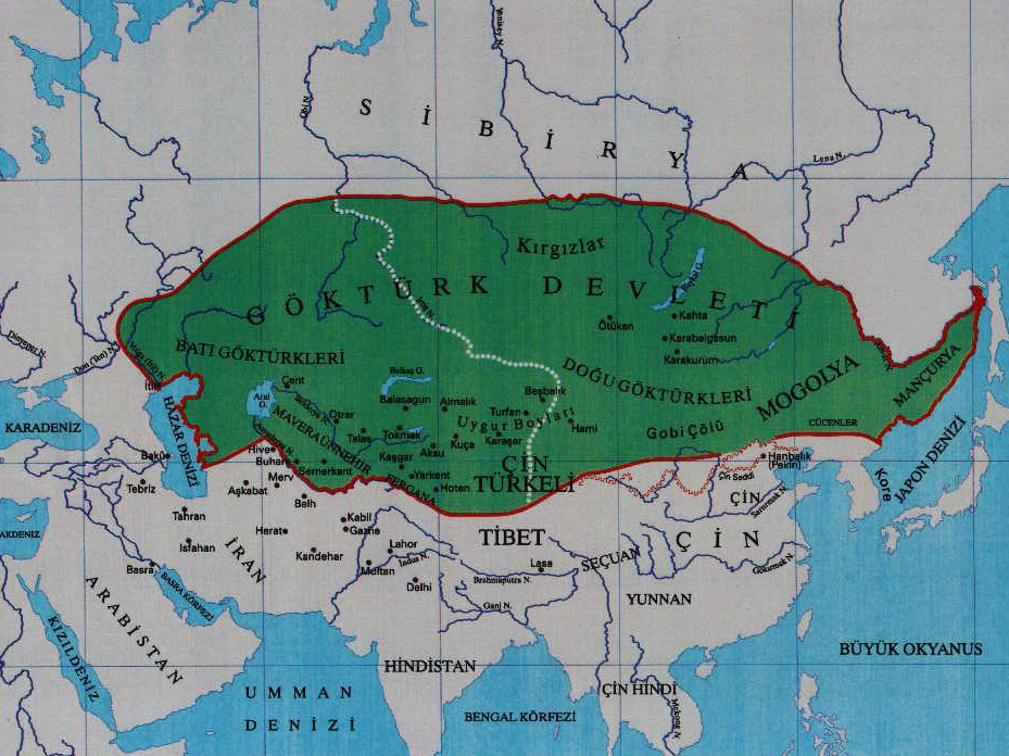 Тюркский каганат карта