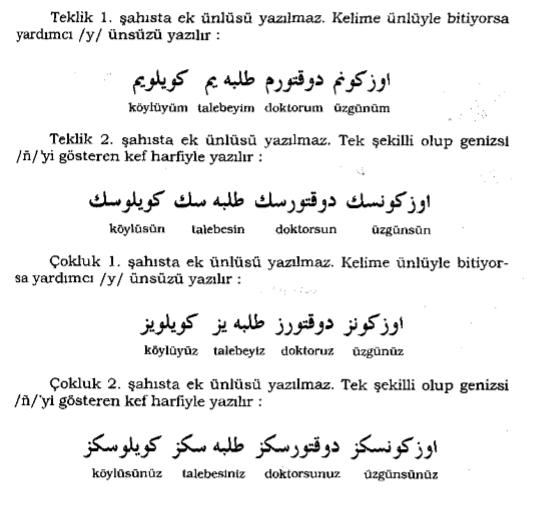 Osmanli Turkcesi 8 Bildirme Ekleri Senden Benden Bizden