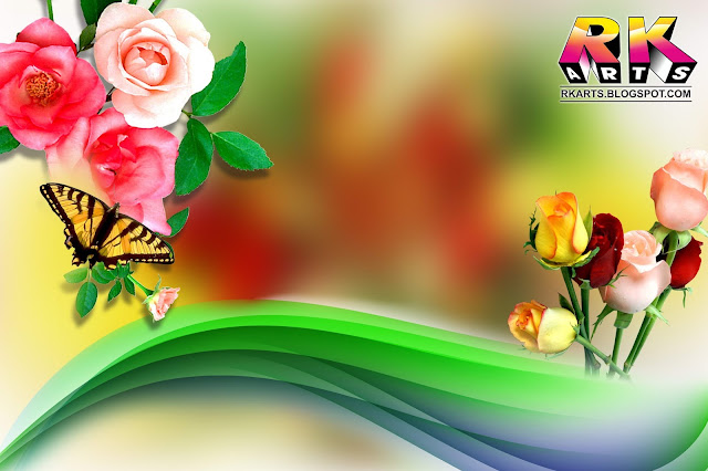 Rose Flower and Butterfly wallpaper