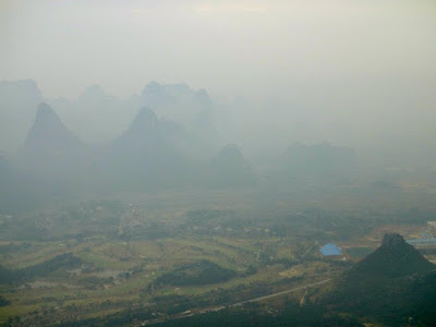 Guilin Scenery from the Cable Car in Yao Mountain 