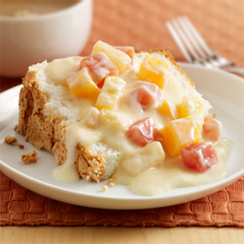 Grilled Pound Cake Tropical Fruits with White Chocolate Sauce Recipe