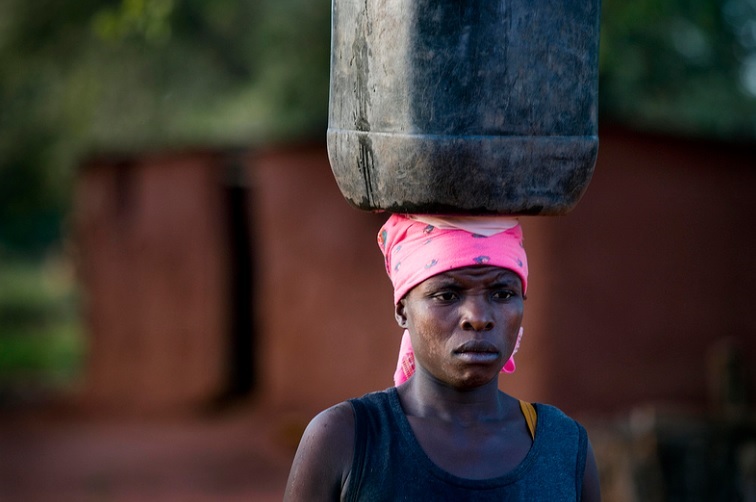 Collecting water in Liberia