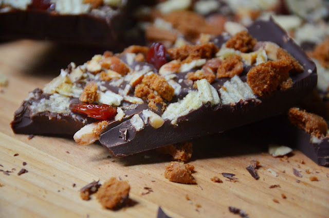 Dark Chocolate Bark with Mega Mix-Ins | Cheesy Pennies