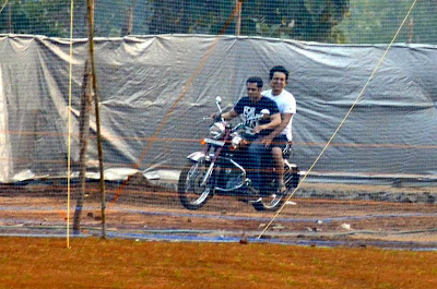 Salman Khan snapped enjoying a bike ride with Sajid Nadiadwala