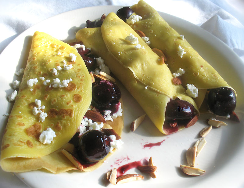 Roasted Balsamic Cherry and Goat Cheese Crêpes | Lisa&amp;#39;s Kitchen ...