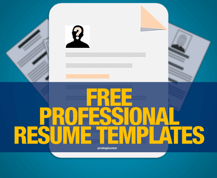 Free Professional Resume Templates To Download