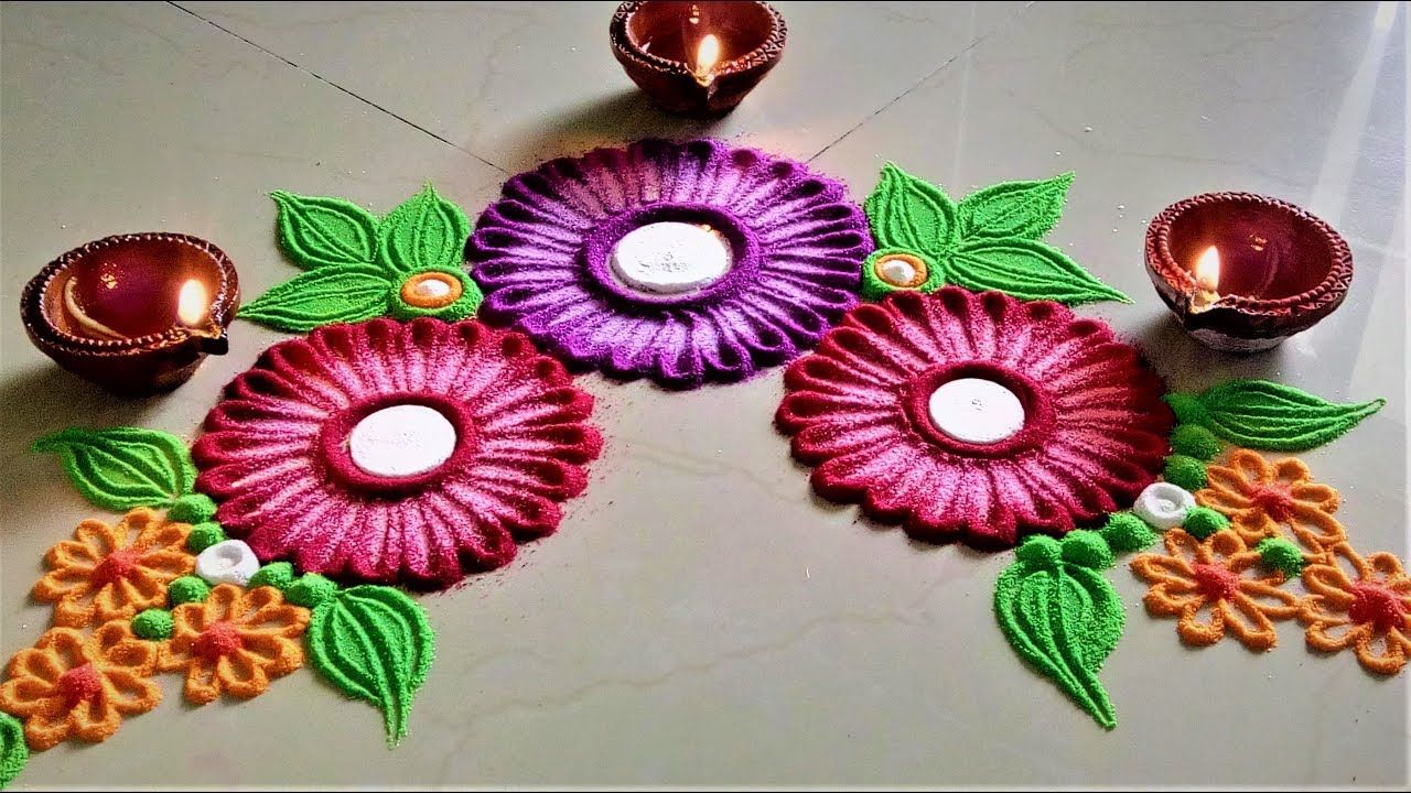 simple and easy rangoli designs with dots for home