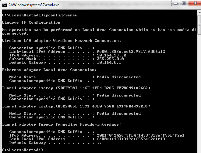 Perintah Dasar Jaringan Pada Windows CMD