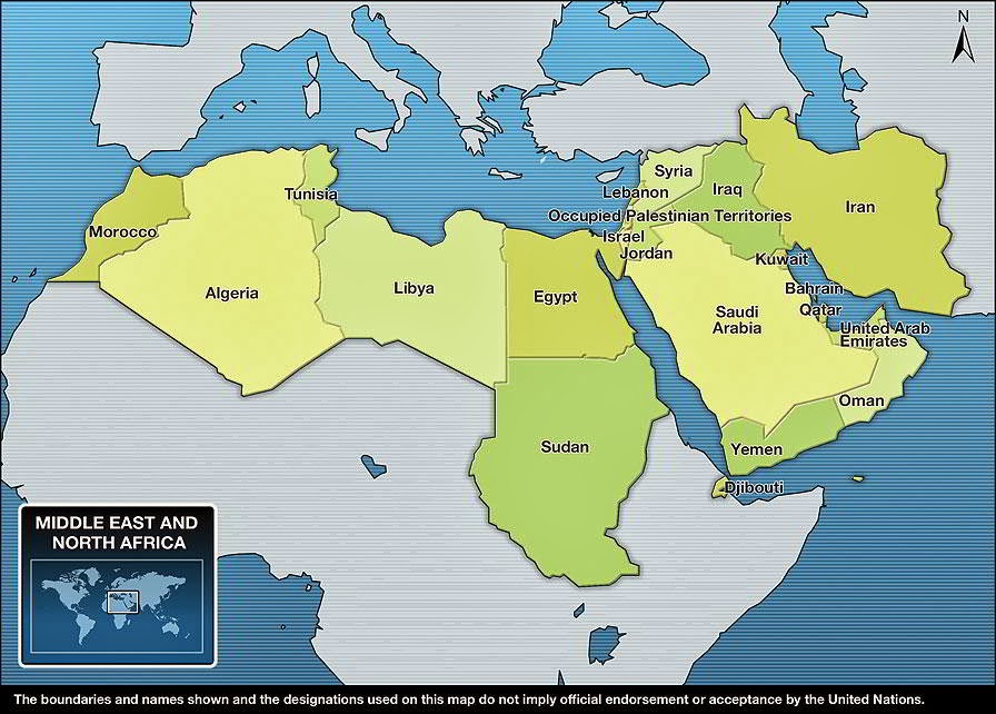 Países y capitales de Medio Oriente