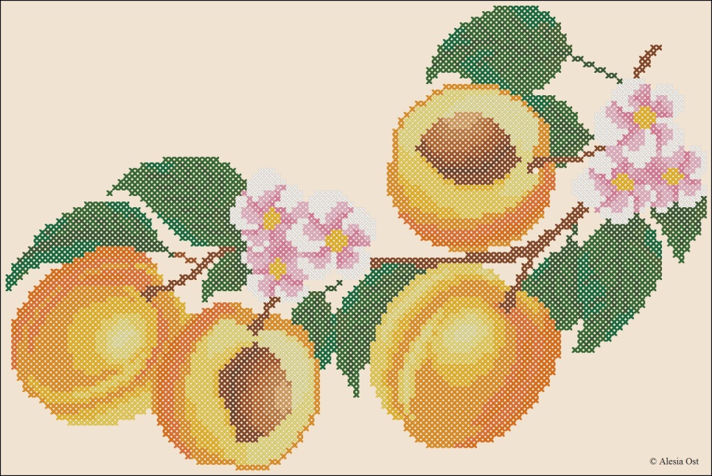 Абрикос схема. Абрикосы вышивка крестиком. Вышивка крестом персики. Абрикос вышивка крестом схемы. Вышивка абрикос схема.