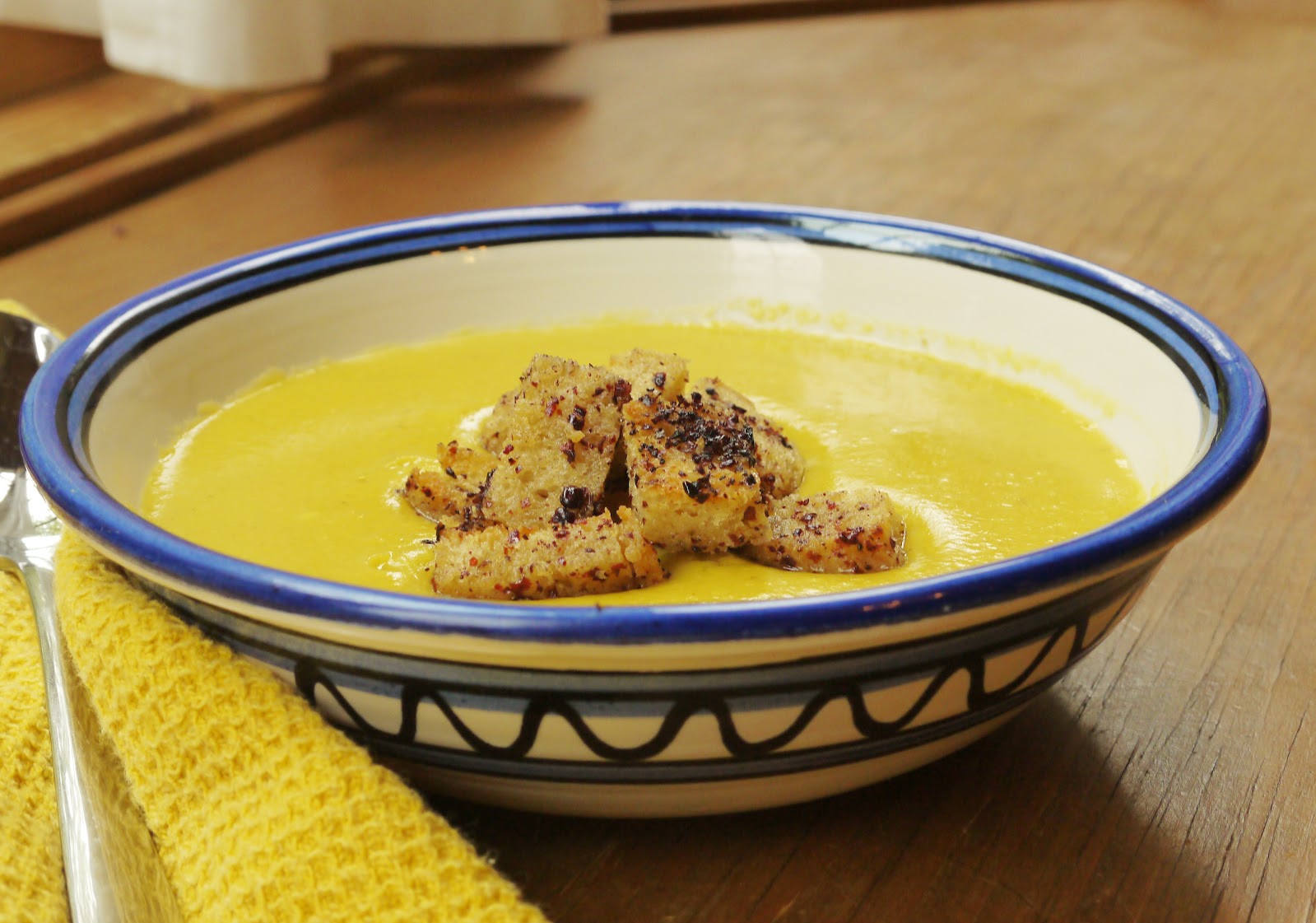 Bint Rhoda's Kitchen Red Lentil Soup with Sourdough Sumac Croutons