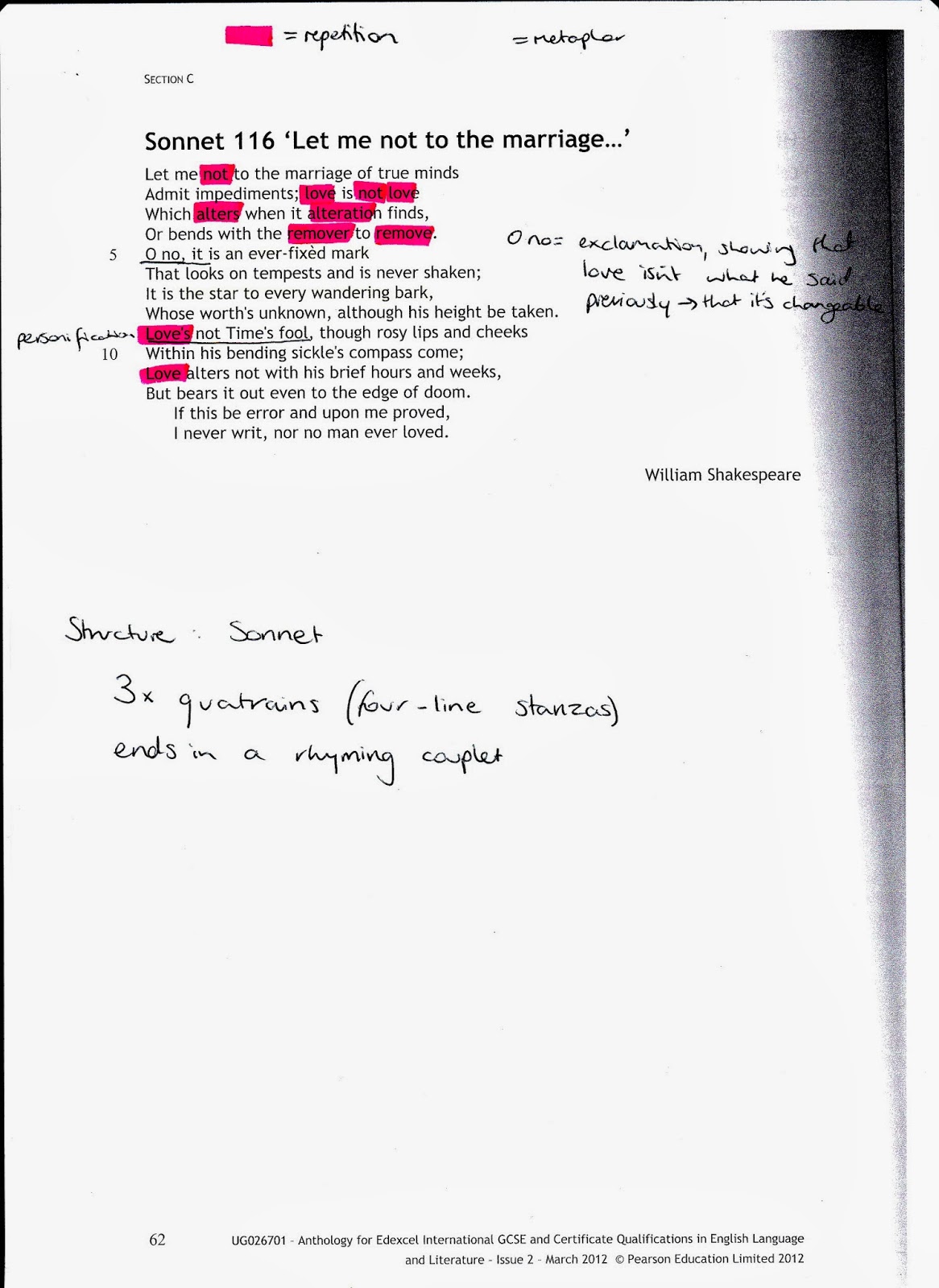 Sonnet 116 essay