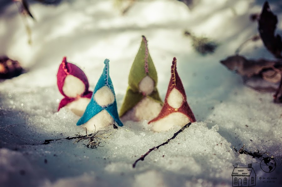 gnomos waldorf de fieltro