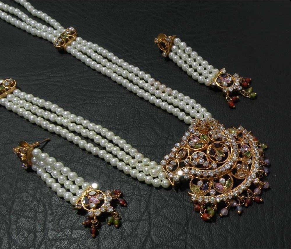 Elegance of living: Indian Pearl Necklace Designs