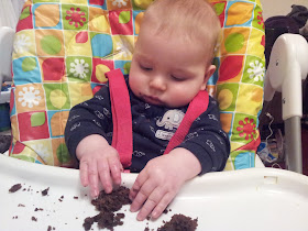 half birthday, weaning, cake crumbs