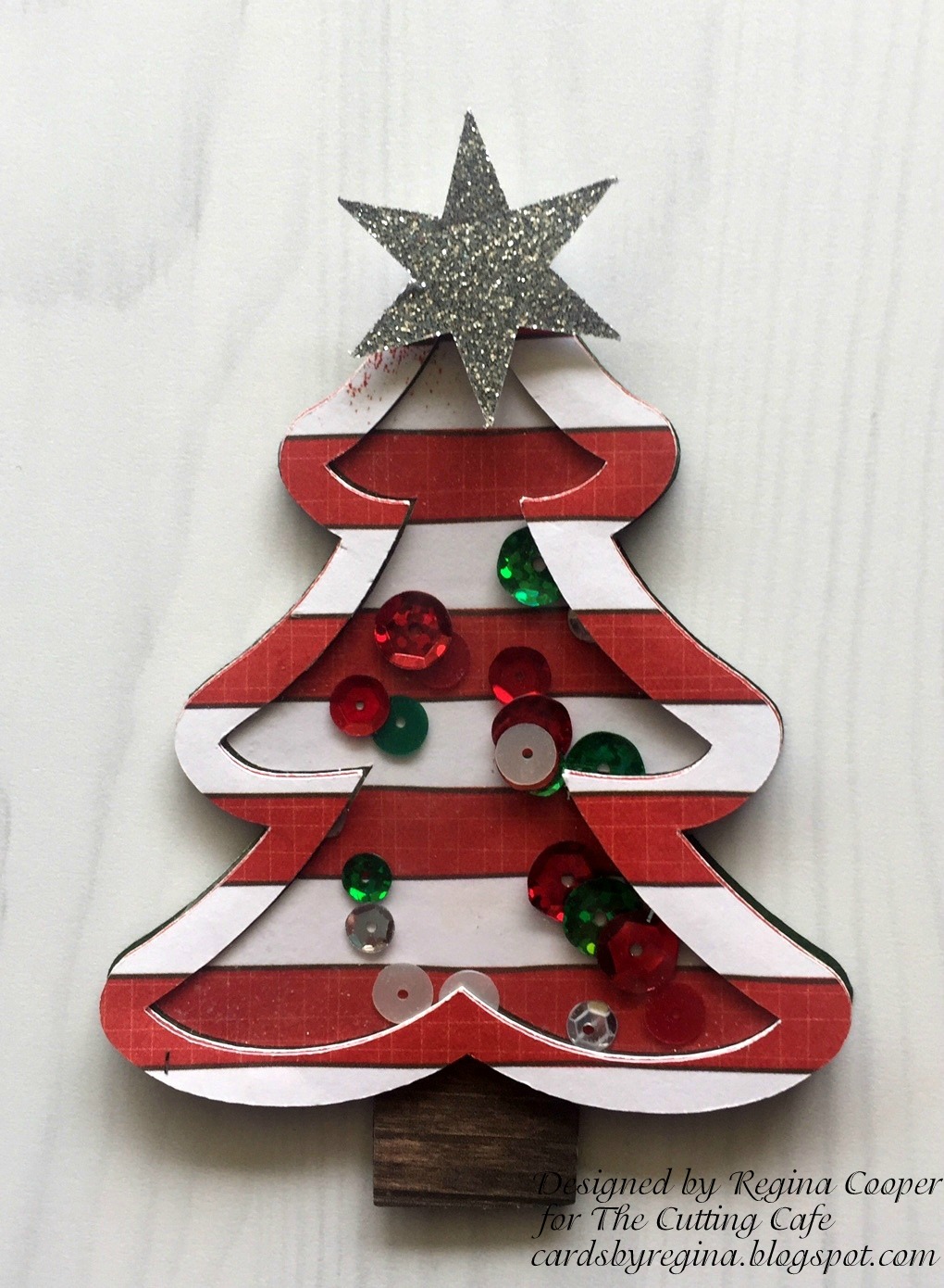 cardsregina: christmas tree shaker card in shadow box cardsregina: christmas tree shaker card in shadow box